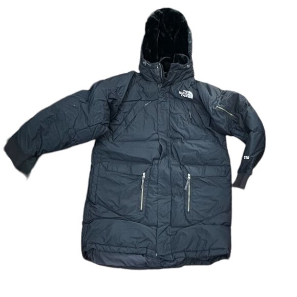 Mens The North Face Black 550 Fill Goose Down Long Heavy Parka Coat Jacket XL